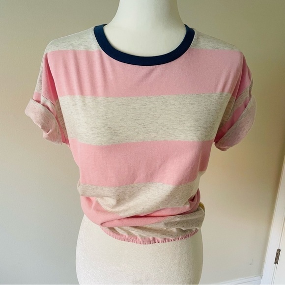 NEW Girls T-Shirt Pink Gray Size 14-16 Wide Elastic at Bottom - Picture 10 of 14